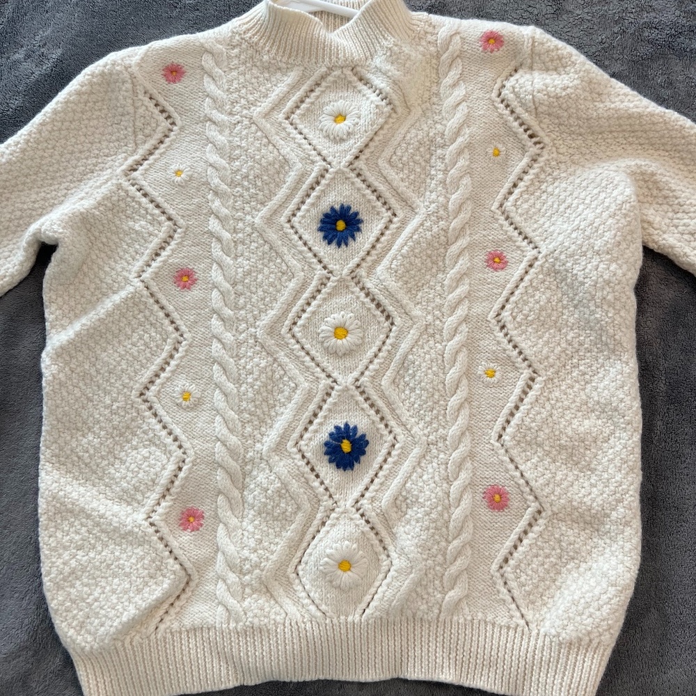 Sézane Floral Knit Sweater